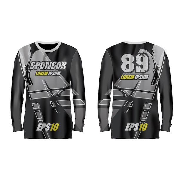 Sport jersey sjabloon voor en achter.