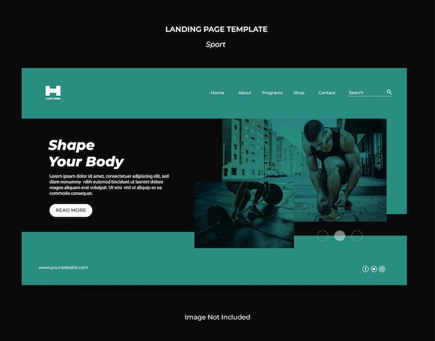 Sport landing page design template