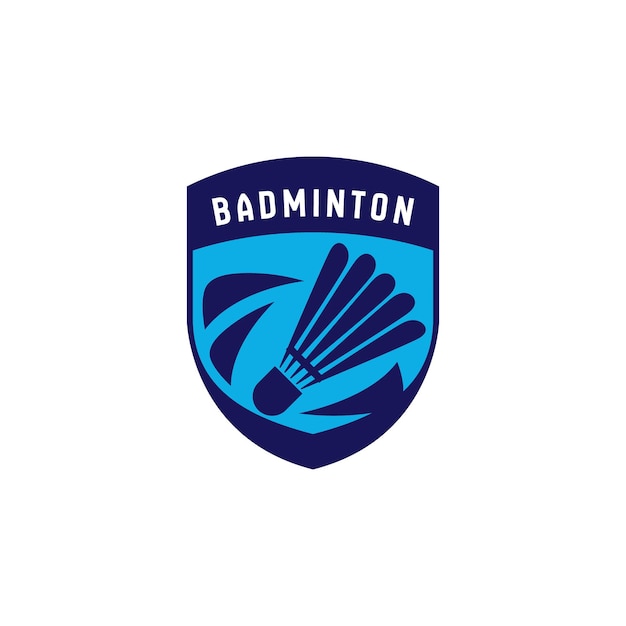 Vettore concetto di design del logo sportivo per lo sport di badminton