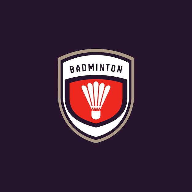 Concetto di design del logo sportivo per lo sport di badminton