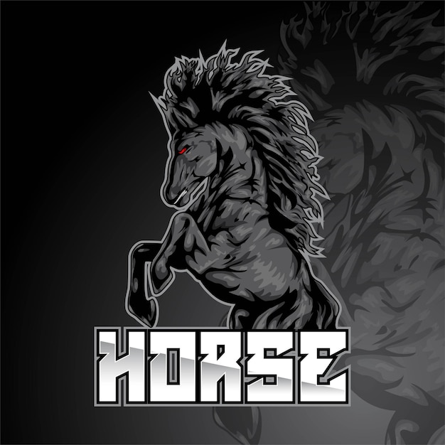 sport logo ontwerp paard mascotte dier paard mascotte vector logo afbeelding esports.