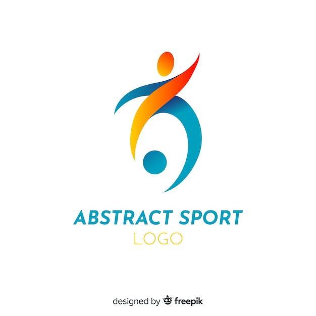 Sport logo template with abstract shape