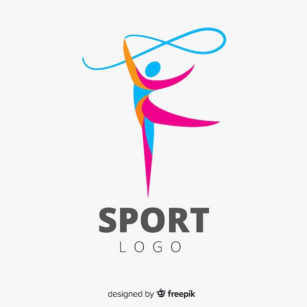 Vector sport logo template with abstract shapes