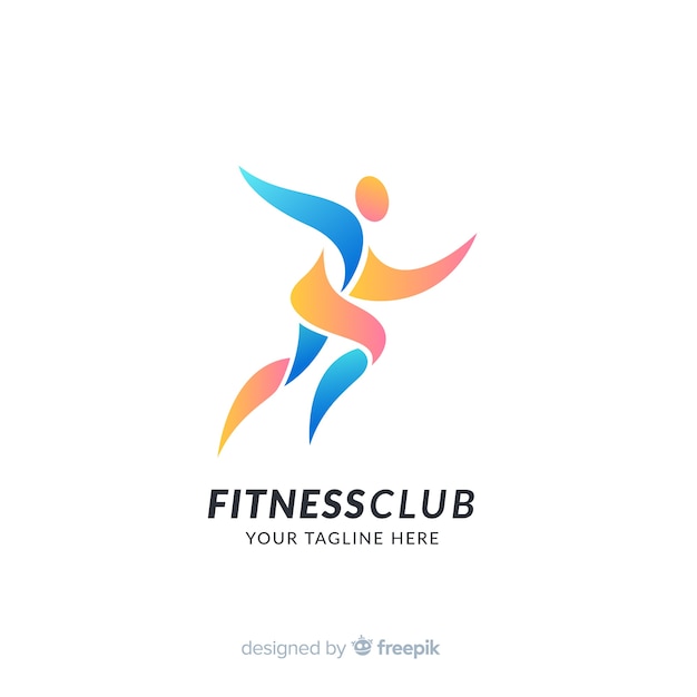 Vector sport logo template with abstract shapes