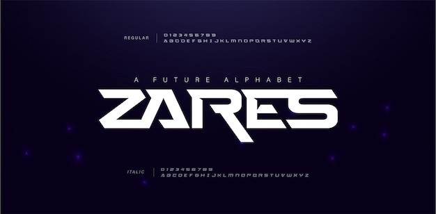 Vector sport modern future alphabet font