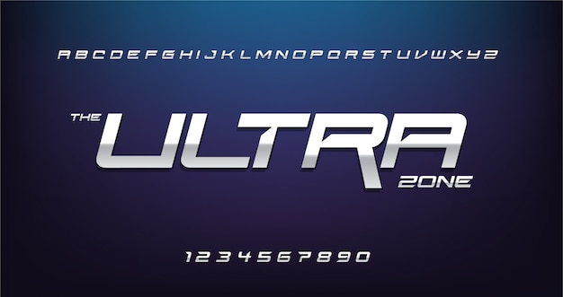 Vector sport modern futuristic alphabet font. typography urban style fonts for technology, digital, movie logo design.