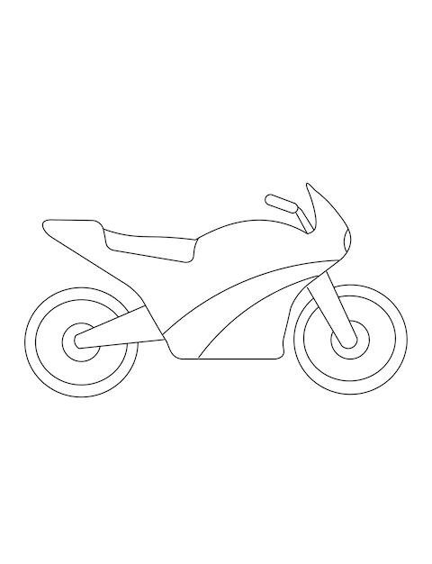 Vector sport motorbike coloring page for kids