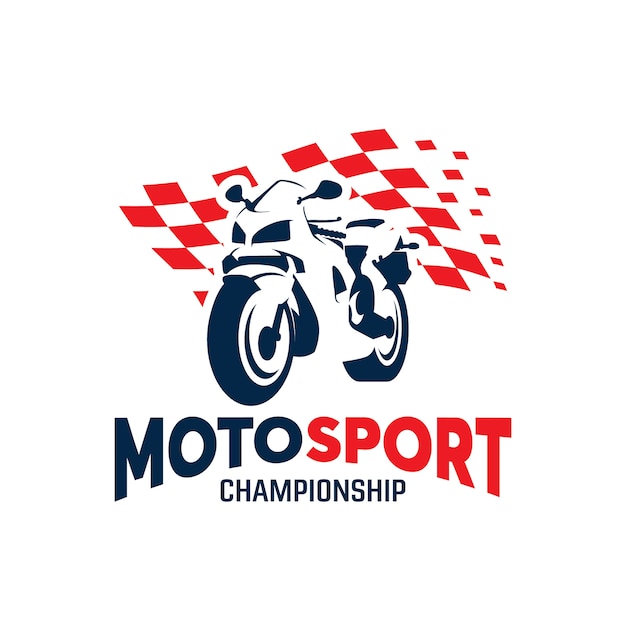 Modello di progettazione di logo di campionato del motociclo di sport