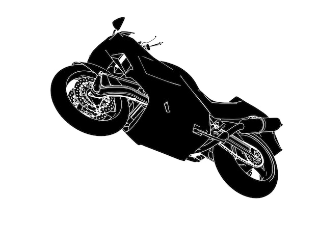 Sport motorcycle silhouette on white background vector