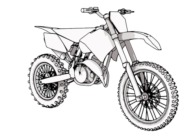 Vector sport motorcycle sketch white background vector