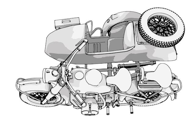 Vector sport motorcycle sketch white background vector