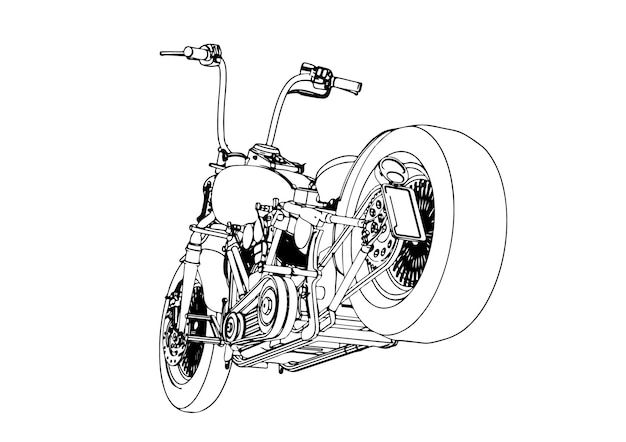 Sport motorcycle sketch white background vector