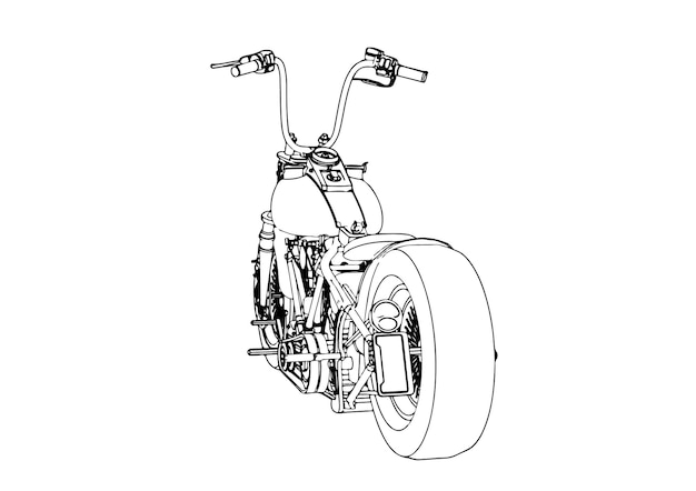 Sport motorcycle sketch white background vector