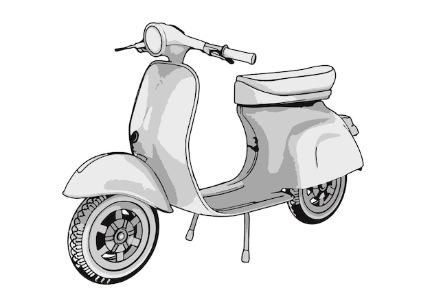 Sport motorcycle sketch white background vector