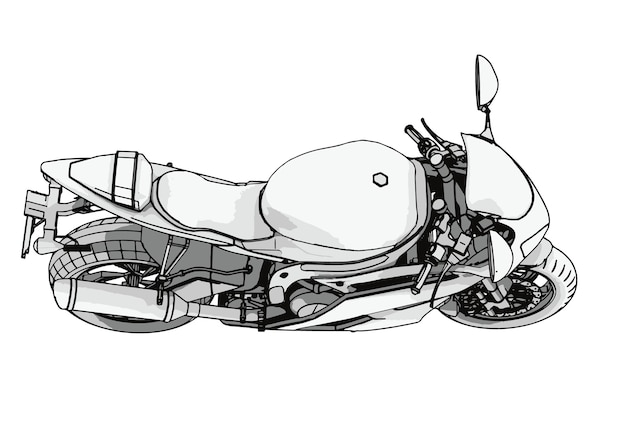 Sport motorcycle sketch white background vector