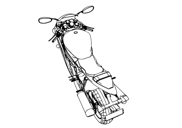 Sport motorcycle sketch white background vector