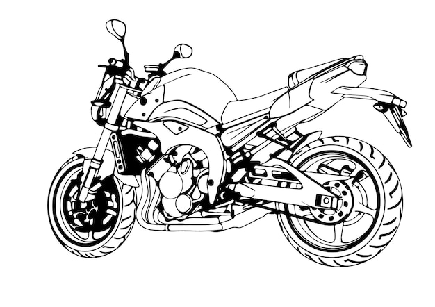 Sport motorcycle sketch white background vector