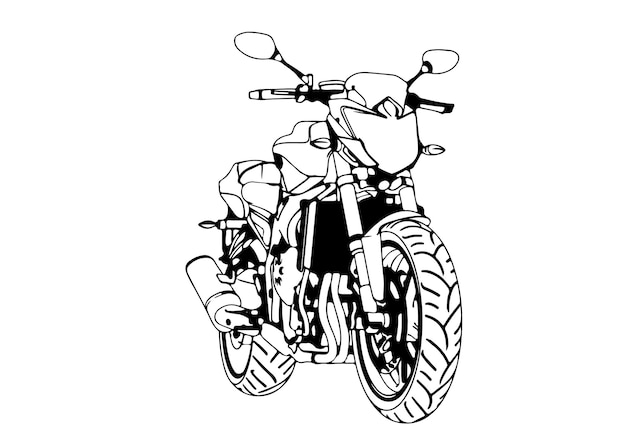 Sport motorcycle sketch white background vector