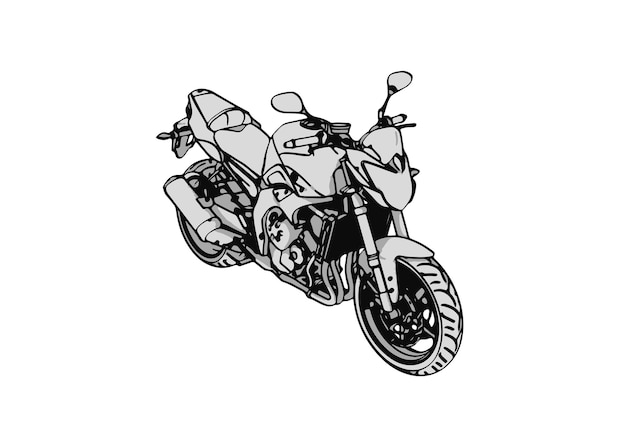 Эскиз спортивного мотоцикла на белом фоне вектор