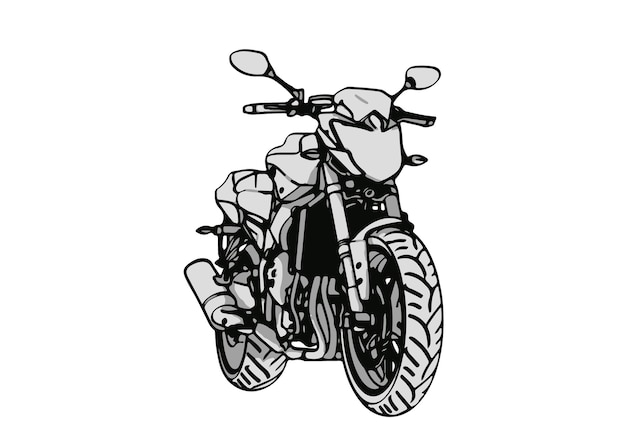 Sport motorcycle sketch white background vector