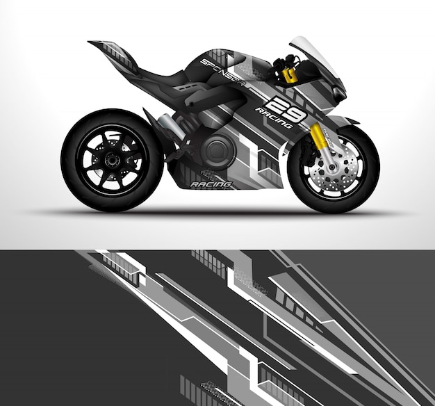 Vettore design avvolgente per moto sportiva.