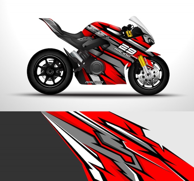 Sport motorfiets wrap design.