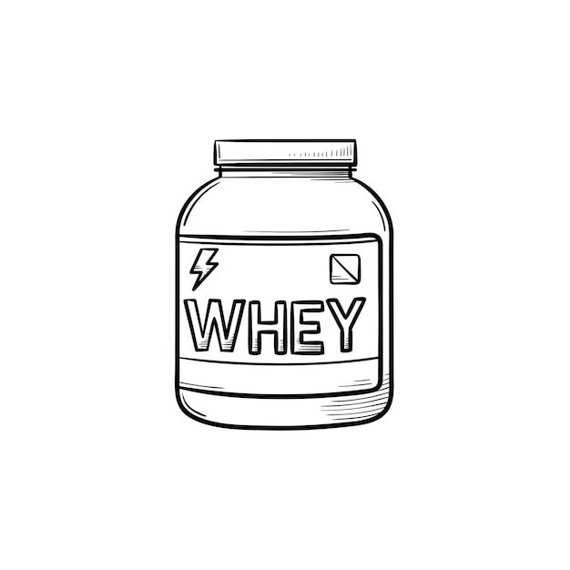 Sport nutrition hand drawn outline doodle icon