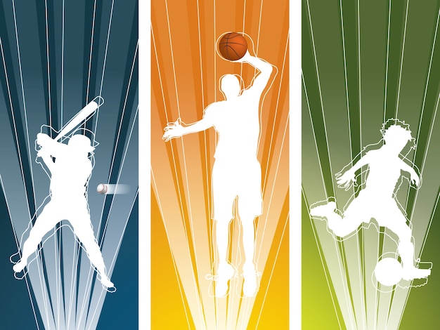 Sport player silhouette banners