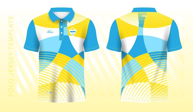 Vector sport polo t-shirt ontwerp sport trui met voor- en achterbeeld sjabloon