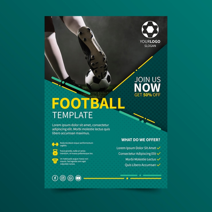 Vector sport posterontwerp voetbalevenement