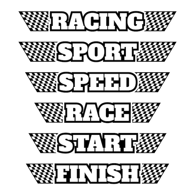 Sport race logo set