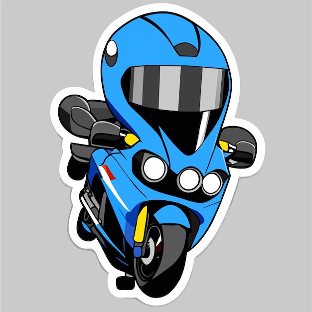 Sport race motorbike hand drawn flat stylish cartoon sticker icon concept isolated illustration