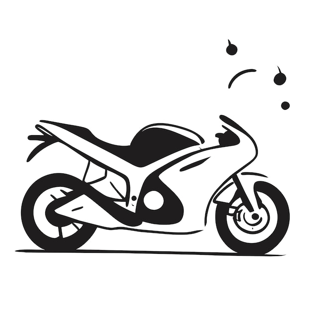 Спортивный гоночный мотоцикл, нарисованный вручную, плоский стильный мультфильм, наклейка, иконка, концепция, изолированная иллюстрация