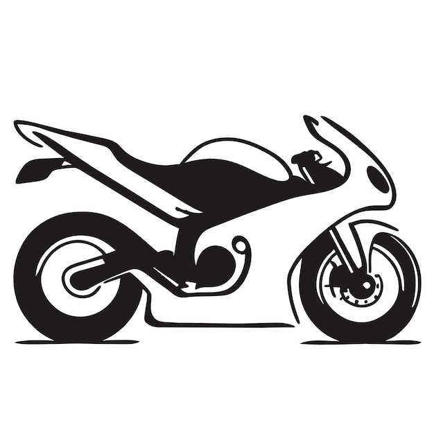 Vector sport race motorbike hand drawn flat stylish cartoon sticker icon concept isolated illustration