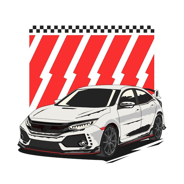 Sport racen oud en modern auto vector design