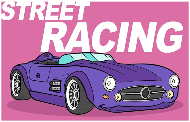 Sport Racing Car SUV Vector Illustration