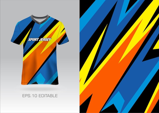 Sport Racing Jersey Design Template for Team Uniform Vector
