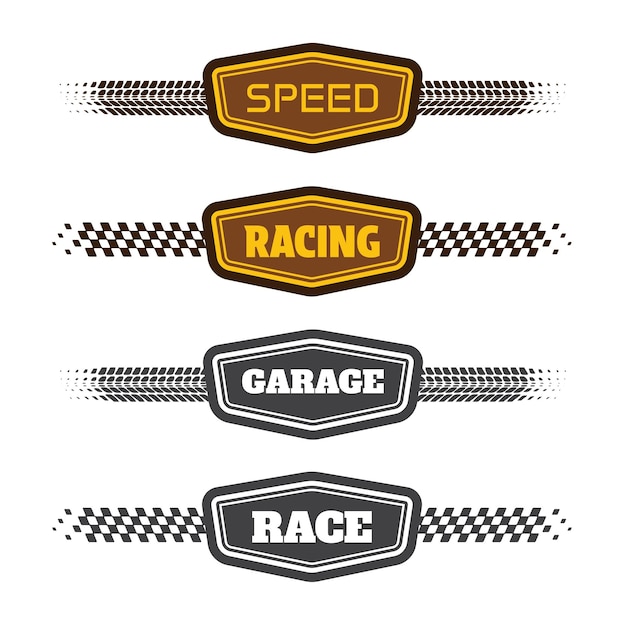 Vector sport racing logos set