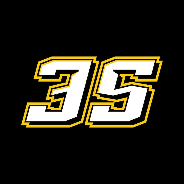 Sport Racing Number 35 logo design vector