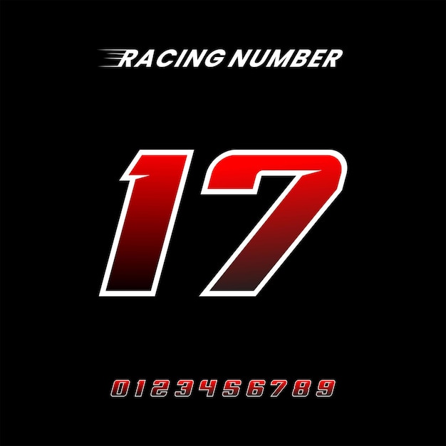 Sport Racing nummer 17 logo ontwerp vector
