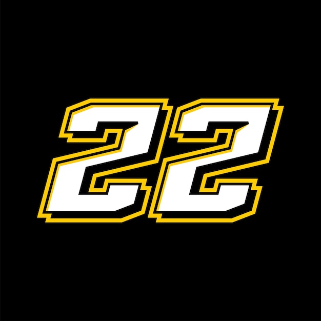 Sport Racing nummer 22 logo ontwerp vector