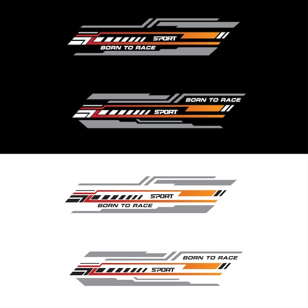 Vector sport racing strepen auto stickers modificatie lichaam snelheid en drift vinyl decal geïsoleerd