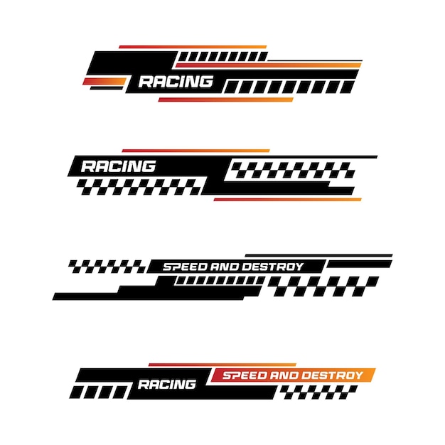 Vector sport racing strepen auto stickers modificatie lichaam snelheid en drift vinyl decal