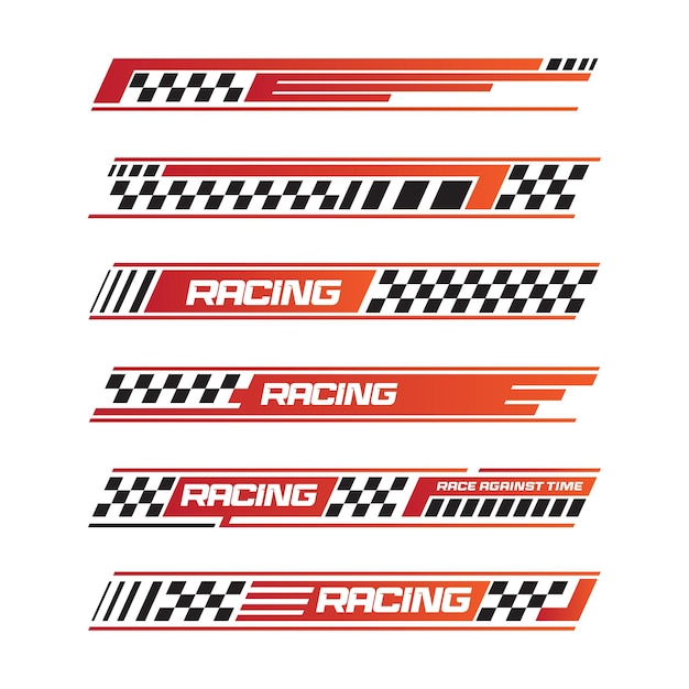 Vector sport racing stripes car stickers modification body speed and drift vinyl decal templates