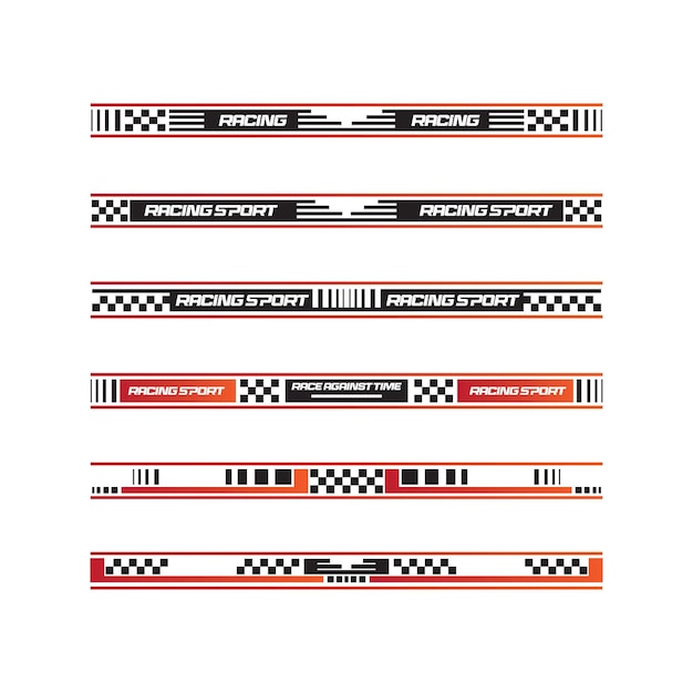 Vector sport racing stripes car stickers modification body speed and drift vinyl decal templates