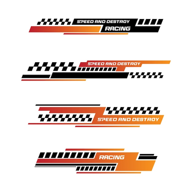 Vector sport racing stripes car stickers modification body speed and drift vinyl decal