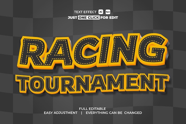 Sport Racing Tournament Event Vector teksteffect bewerkbaar