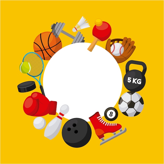 sport related icons in a circle shape