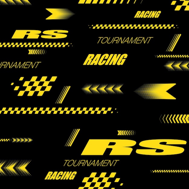 스포츠 RS 경주 디칼 노란색과 검은색