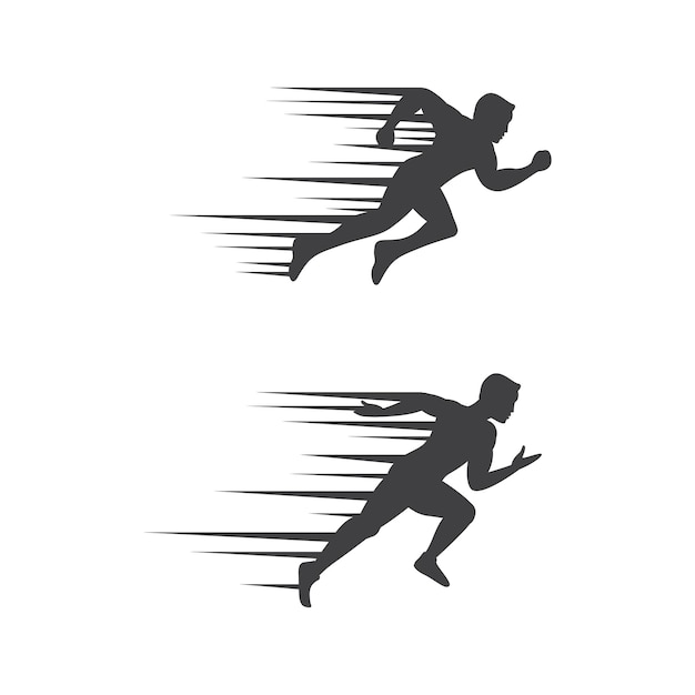 Vector sport run silhouette vector icon illustration design